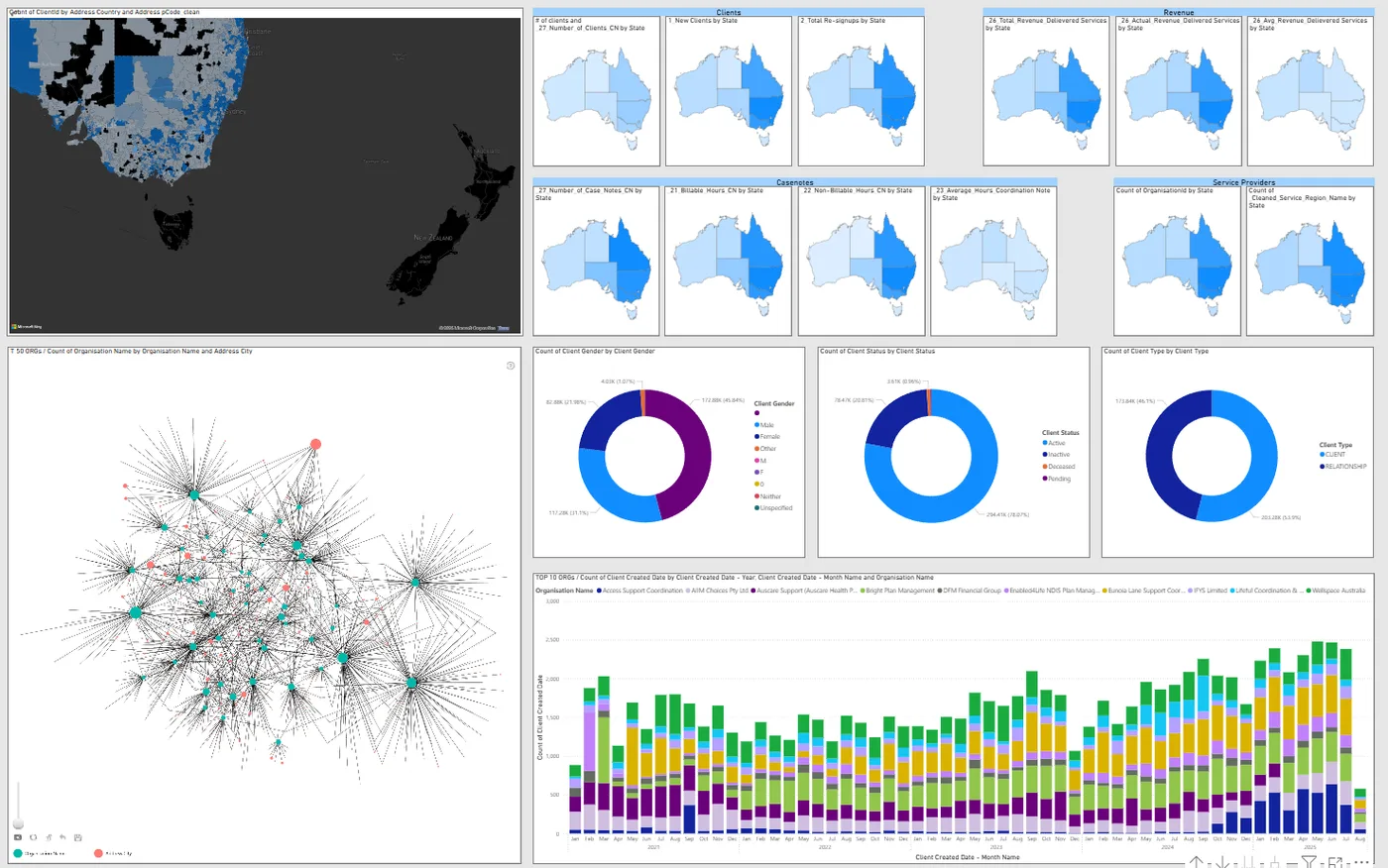 Executive NDIS operations dashboard